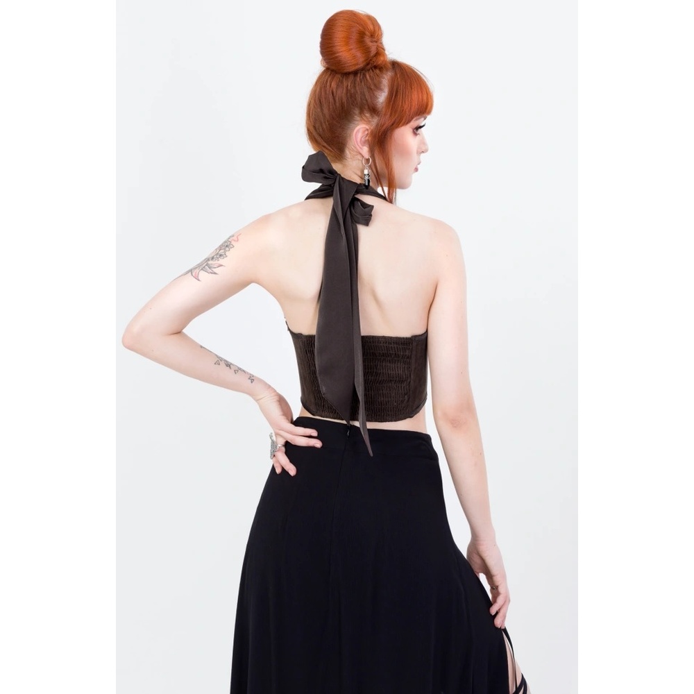 Restyle - Cinnamora Corset top - Brown